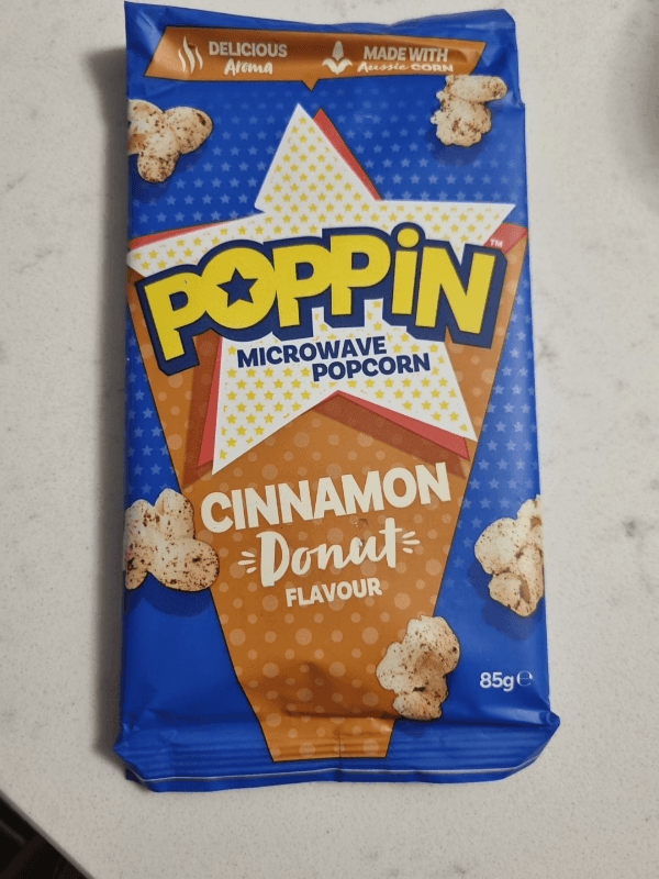 Poppin Microwave Popcorn Cinnamon Donut Flavour