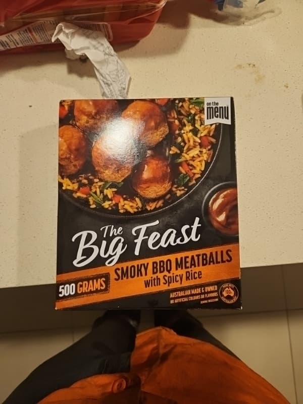 The Big Feast Smoky Bbq Meatballs With Spicy Rice