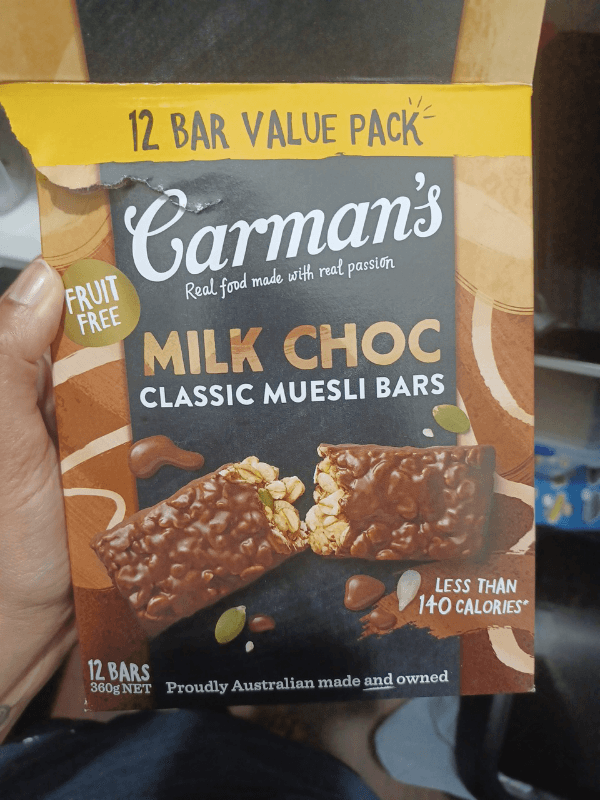 Carman'S Milk Choc Classic Muesli Bars