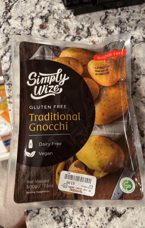 Simply Wize Gluten Free Traditional Gnocchi
