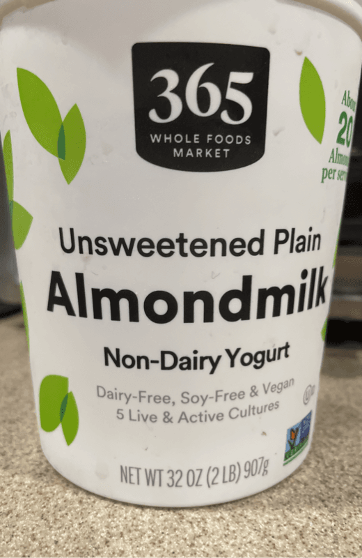 365 Whole Foods Market Non-Dairy Almondmilk Yogurt Unsweetened Plain
