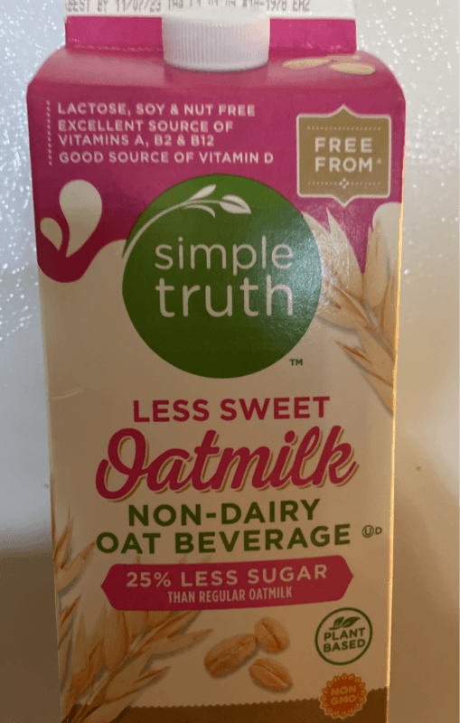 Simple Truth Less Sweet Oatmilk