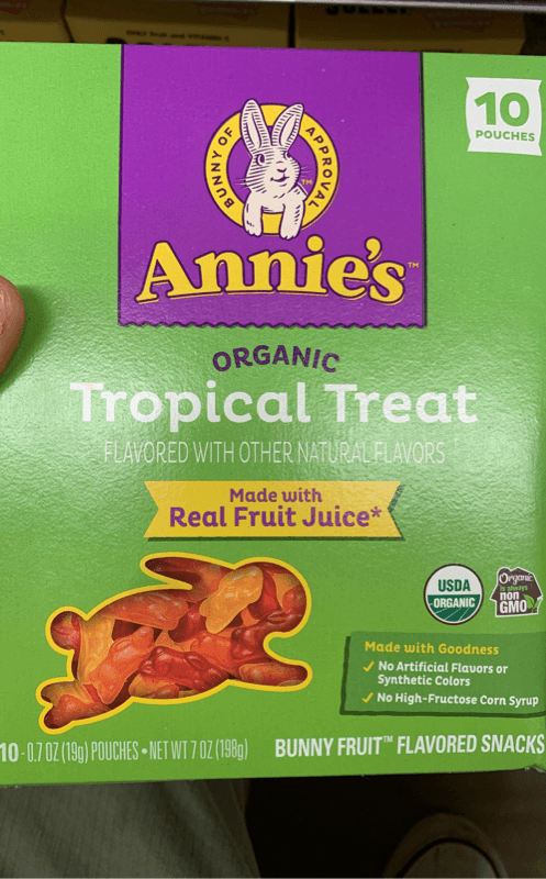 Annie'S Organic Tropical Treat Bunny Fruit Flavored Snacks