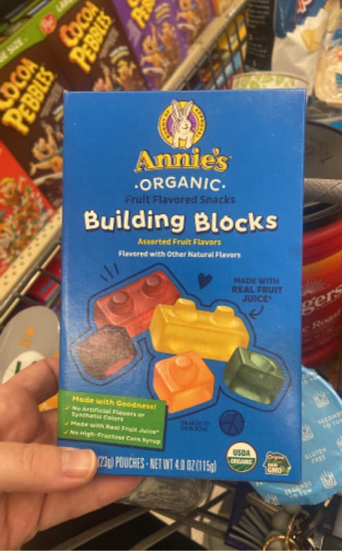Annie'S Organic Building Blocks Assorted Fruit Flavor Snacks