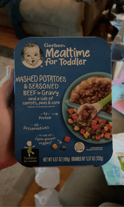 Gerber Mealtime For Toddler Mashed Potatoes & Seasoned Beef In Gravy