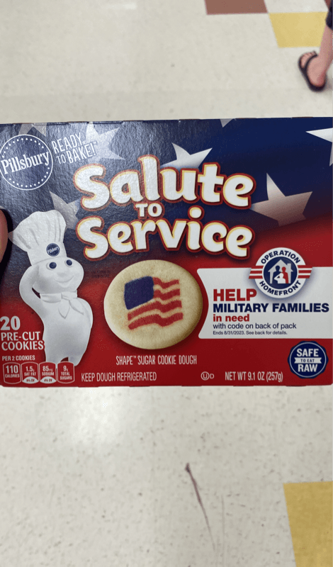 Pillsbury Ready To Bake Salute To Service Shape Sugar Cookie Dough