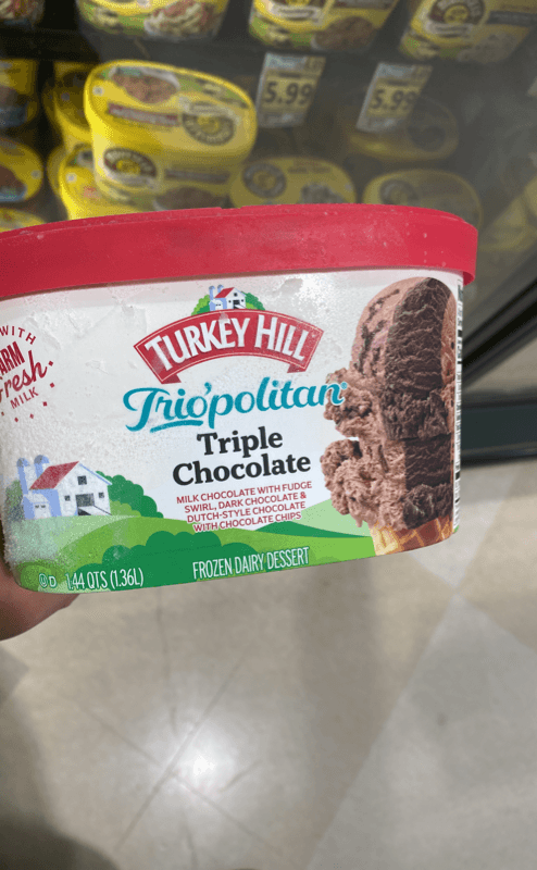 Turkey Hill Trio'Politan Triple Chocolate  Dairy Dessert