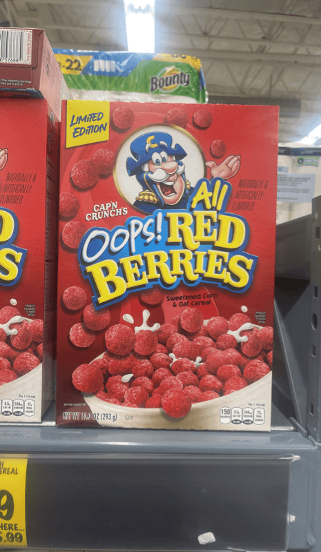 Cap'N Crunch'S Limited Edition Oops! All Red Berries Sweetened Corn & Oat Cereal