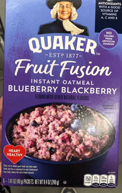 Quaker Fruit Fusion Blueberry Blackberry Instant Oatmeal