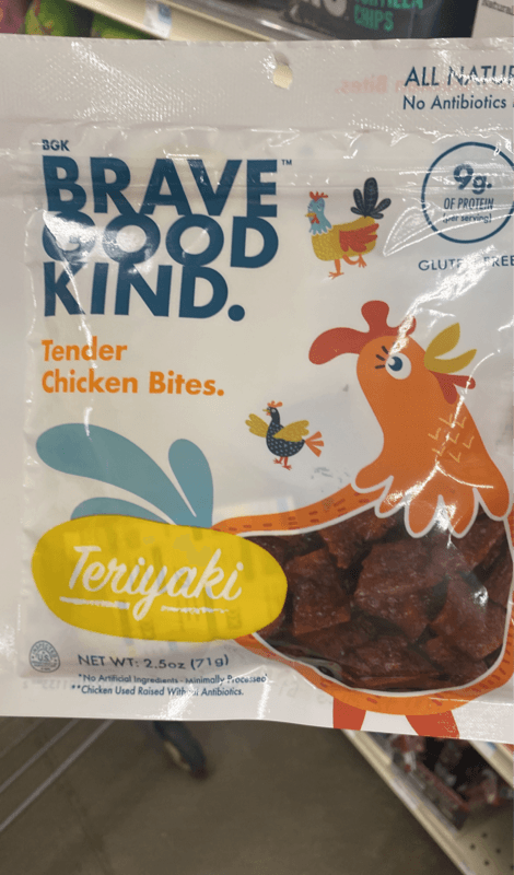 Brave Good Kind Teriyaki Tender Chicken Jerky Bites