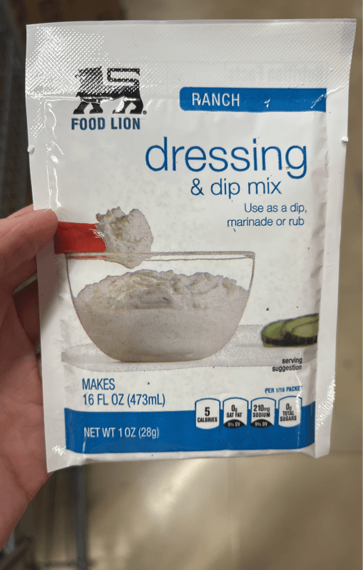 Food Lion Ranch Dressing & Dip Mix