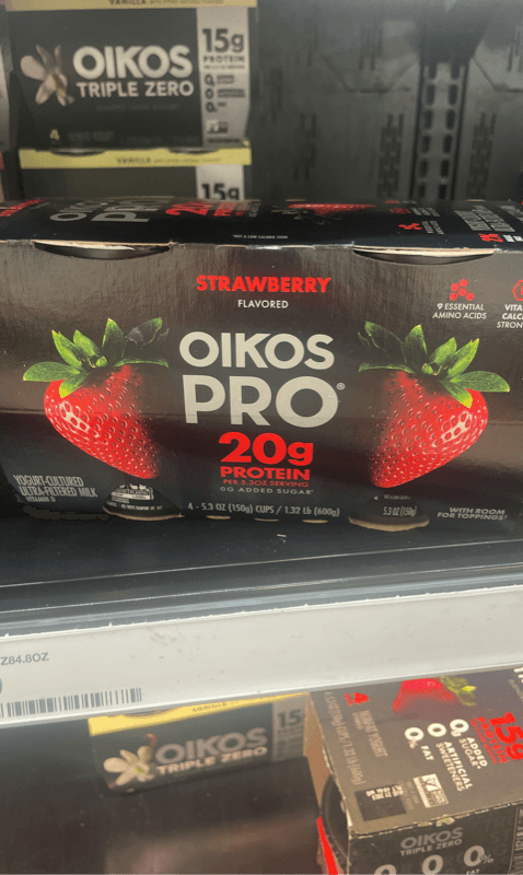 Oikos Pro Strawberry Flavored Yogurt-Cultured Ultra-Filtered Milk
