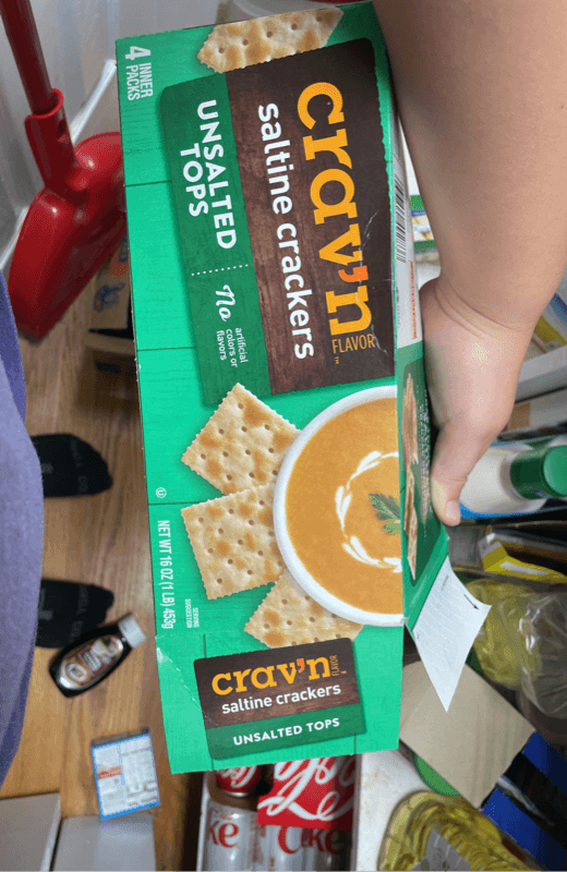 Crav’N Flavor Unsalted Tops Saltine Crackers