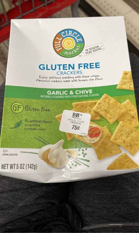 Full Circle Market Gluten Free Garlic & Chive Crackers