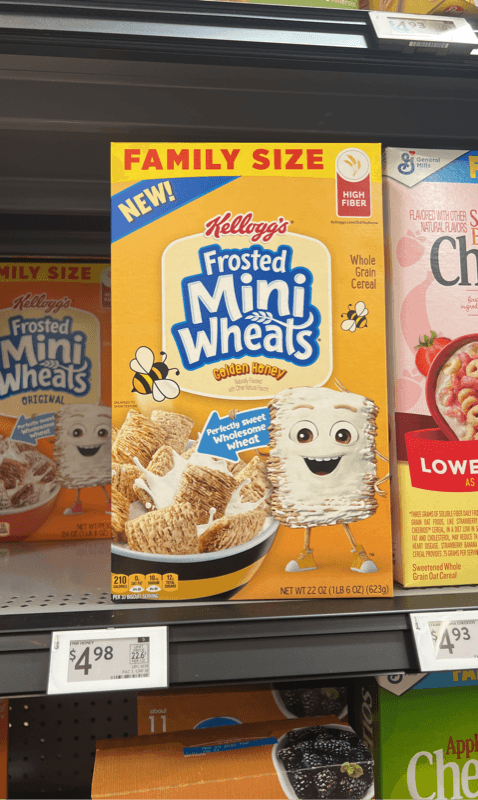 Kellogg'S Golden Honey Frosted Mini Wheats Whole Grain Cereal