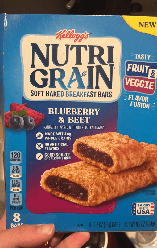 Kellogg'S Nutri Grain Soft Baked Breakfast Bars Blueberry & Beet