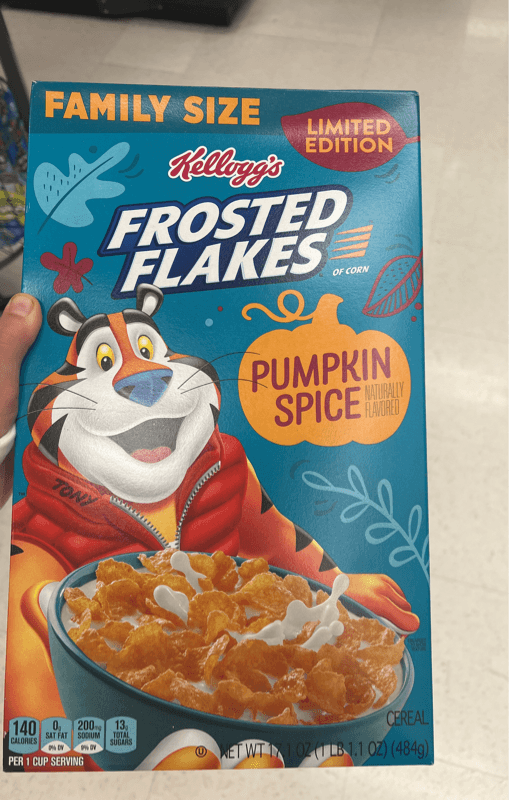 Kellog'S Frosted Flakes Of Corn Pumpkin Spice Cereal