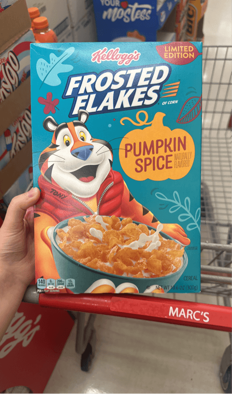 Kellogg'S Pumpkin Spice Frosted Flakes Of Corn Cereal