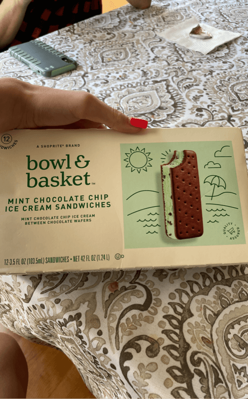 Bowl & Basket Mint Chocolate Chip Ice Cream Sandwiches