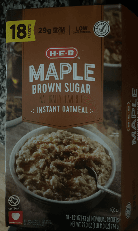 H-E-B Maple Brown Sugar Instant Oatmeal