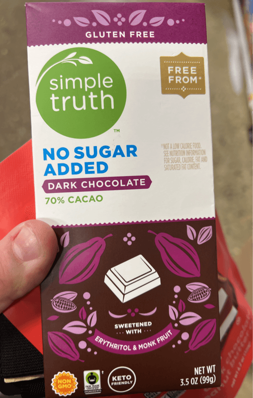 Simple Truth No Sugar Added 70% Cacao Dark Chocolate