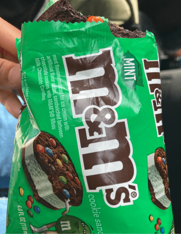 M&M'S Mint Ice Cream Cookie Sandwiches