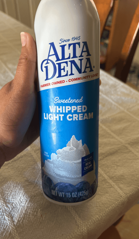 Alta Dena Sweetened Whipped Light Cream