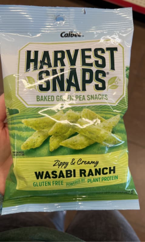 Calbee Harvest Snaps Wasabi Ranch Baked Green Pea Snacks