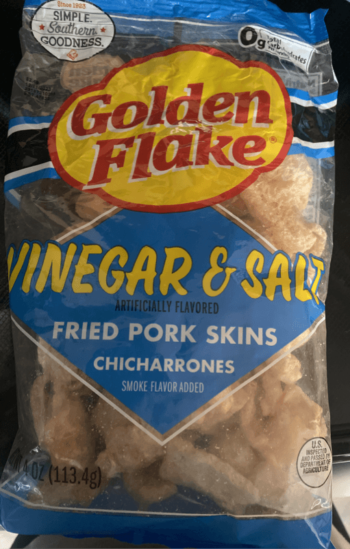 Golden Flake Vinegar & Salt Fried Pork Skins Chicharrones