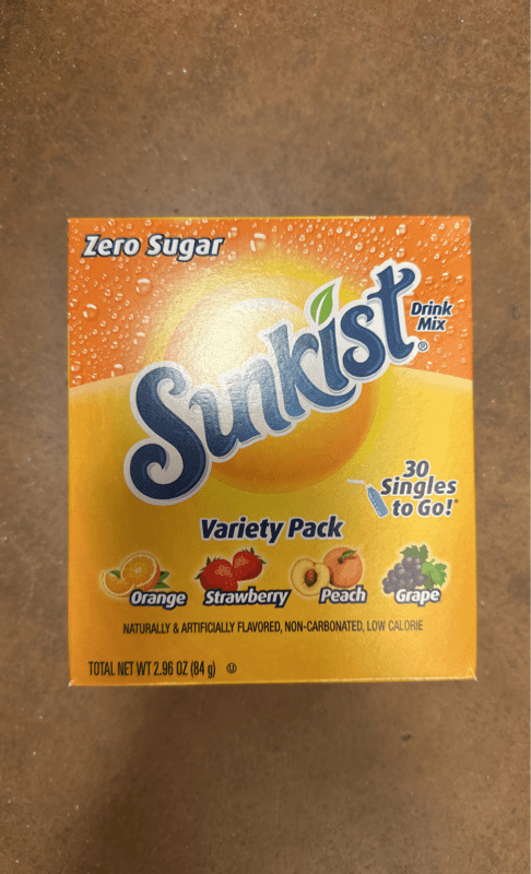 Sunkist Variety Pack Drink Mix: Orange, Strawberry, Peach, Grape