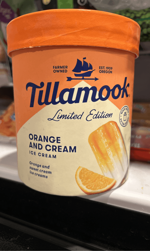 Tillamook Limited Edition Orange And Cream Ice Cream