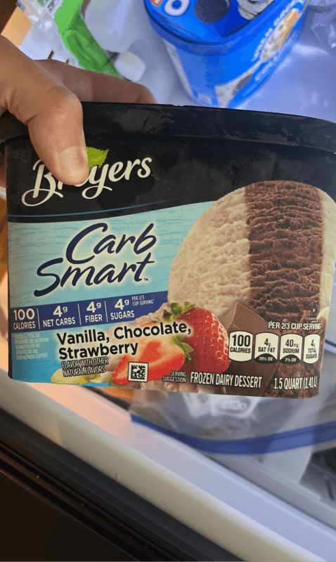 Breyers Carbsmart Vanilla, Chocolate, Strawberry  Dairy Dessert