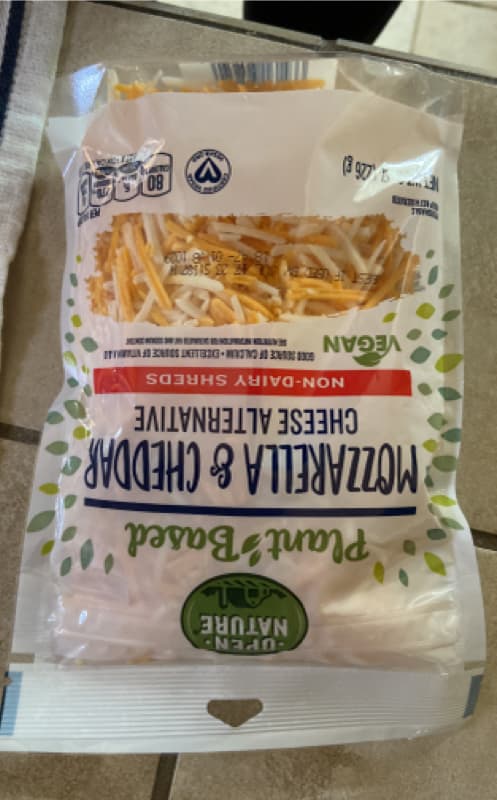 Open Nature Plant Based Mozzarella & Cheddar Cheese Alternative Non-Dairy Shreds