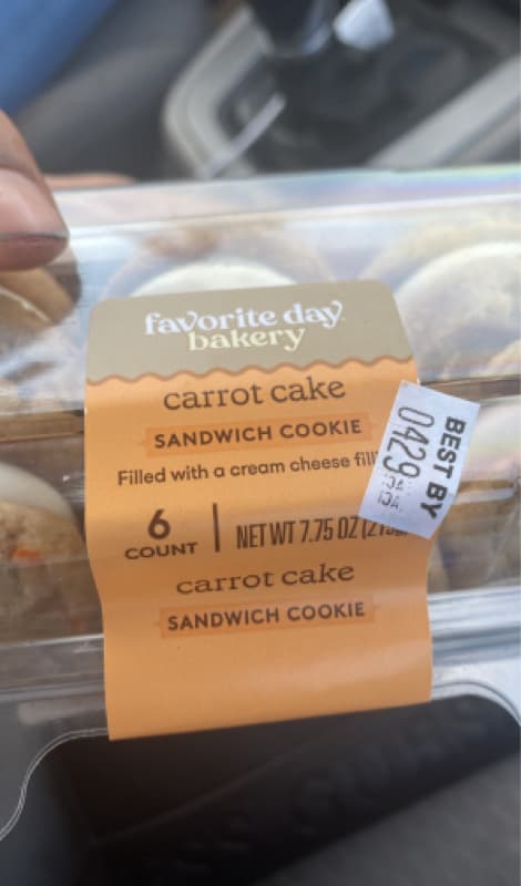 Favorite Day Bakery Carrot Cake Sandwich Cookie