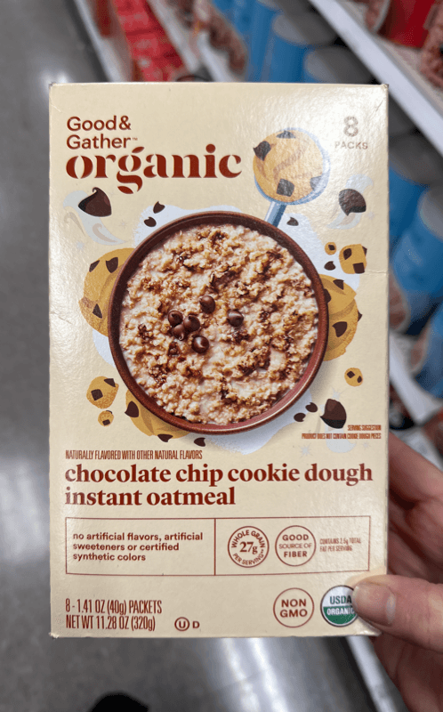 Good & Gather Organic Chocolate Chip Cookie Dough Instant Oatmeal