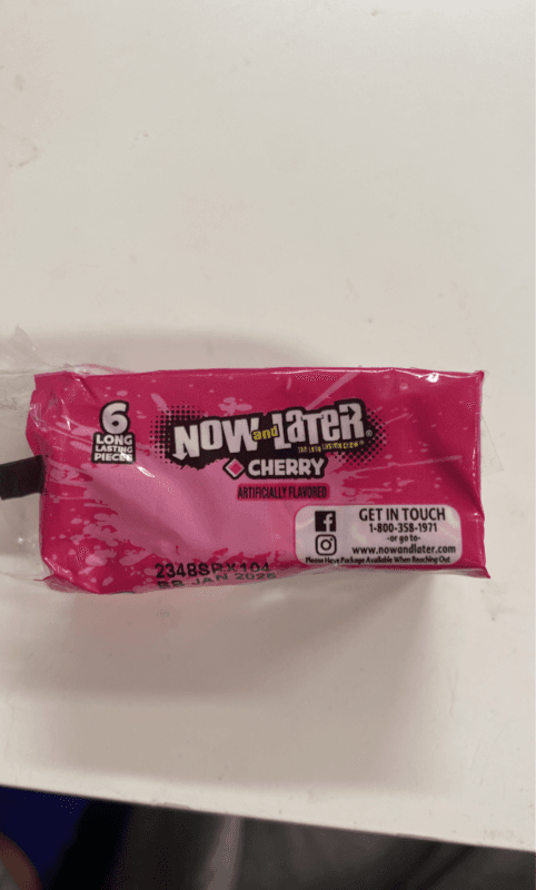 Now And Later Cherry Candy