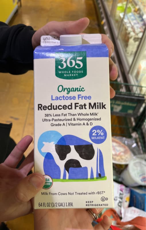 365 Whole Foods Market Organic Lactose Free Reduced Fat Milk