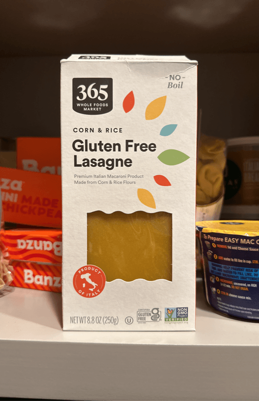 365 Whole Foods Market Corn & Rice Gluten Free Lasagne