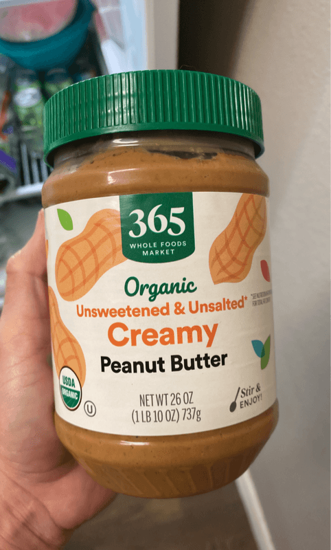 365 Whole Foods Market Organic Unsweetened & Unsalted Creamy Peanut Butter