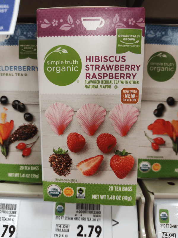 Simple Truth Organic Hibiscus Strawberry Raspberry Flavored Herbal Tea