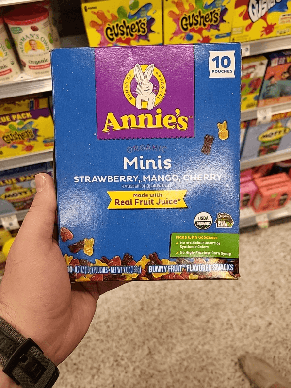 Annie'S Organic Minis Bunny Fruit Snacks Strawberry, Mango, Cherry