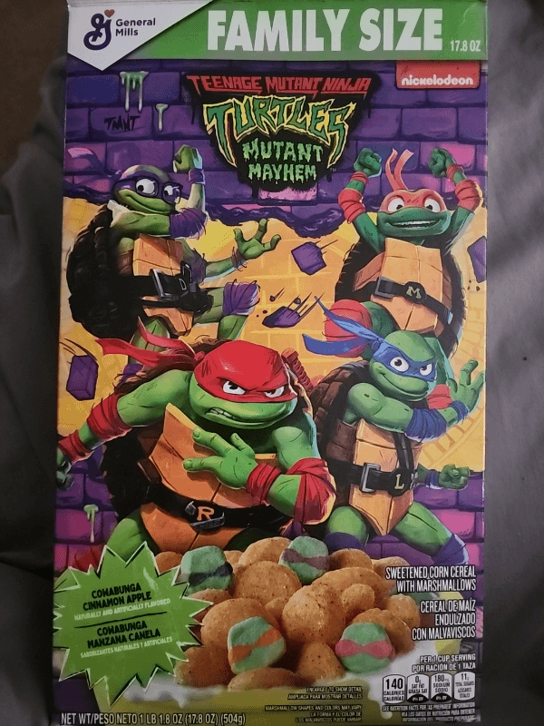 General Mills Teenage Mutant Ninja Turtles Mutant Mayhem Cereal Family Size