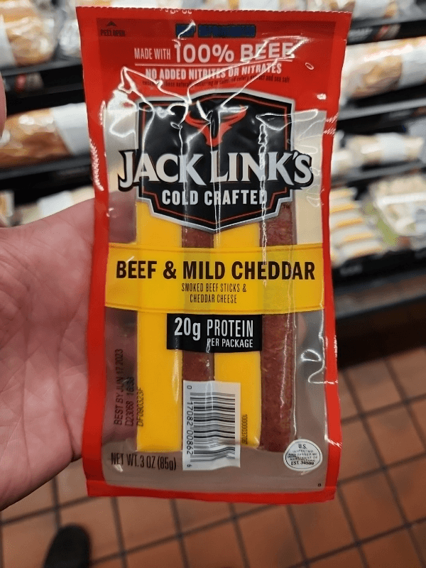 Jack Links Cold Crafted Beef & Mild Cheddar Smoked Beef Sticks & Cheddar Cheese
