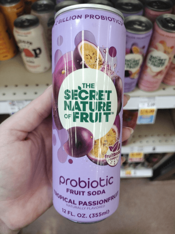 The Secret Nature Of Fruit Probiotic Fruit Soda Tropical Passionfruit Flavor