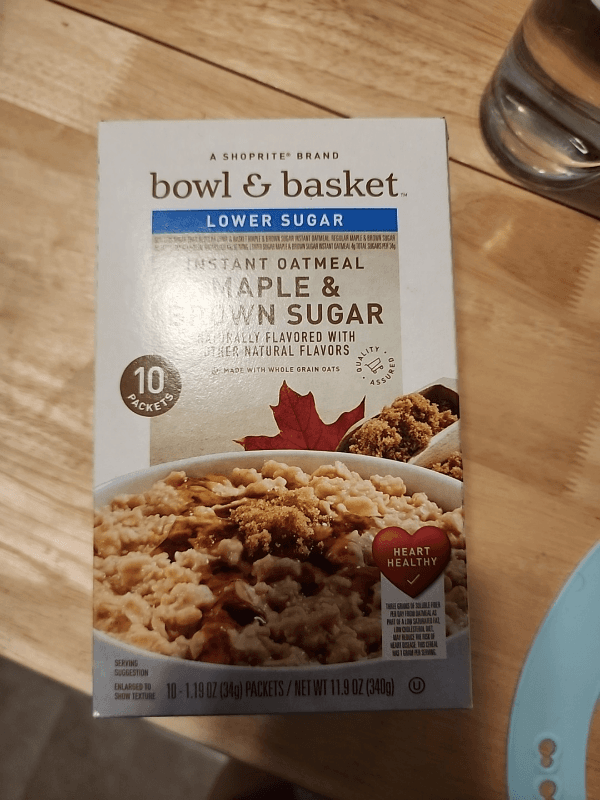 Bowl & Basket Instant Oatmeal Maple & Brown Sugar