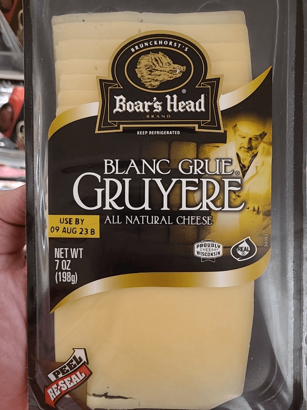 Brunckhorst'S Boar'S Head Blanc Grue Gruyere All Natural Cheese