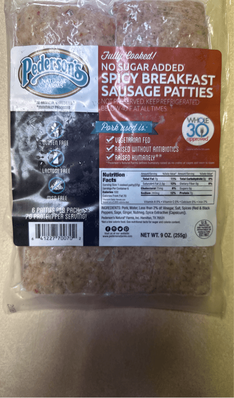 Pederson'S Spicy Breakfast Sausage Patties