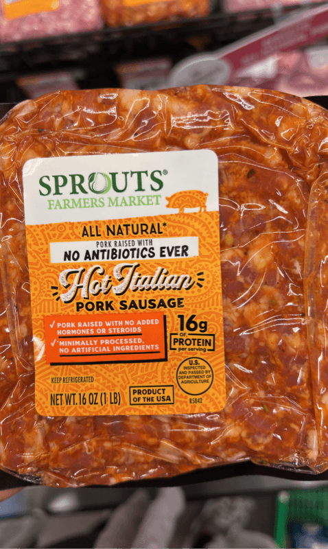 Sprouts Farmers Market All Natural Hot Italian Pork Sausage
