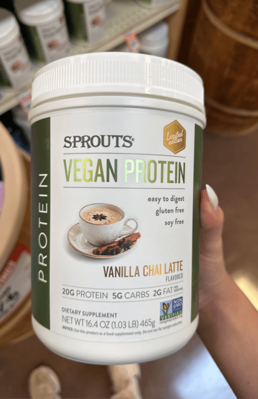 Sprouts Vanilla Chai Latte Vegan Protein Powder