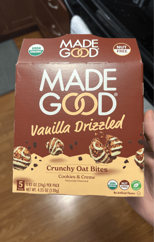 Made Good Vanilla Drizzled Crunchy Oat Bites Cookies & Creme